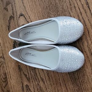 Hotcakes Silver Glitter SlipOns, Size 1.5